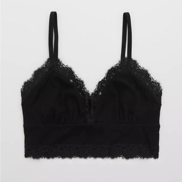 NWOT Aerie Eyelash Lace Trim Longline Bralette - Picture 10 of 16